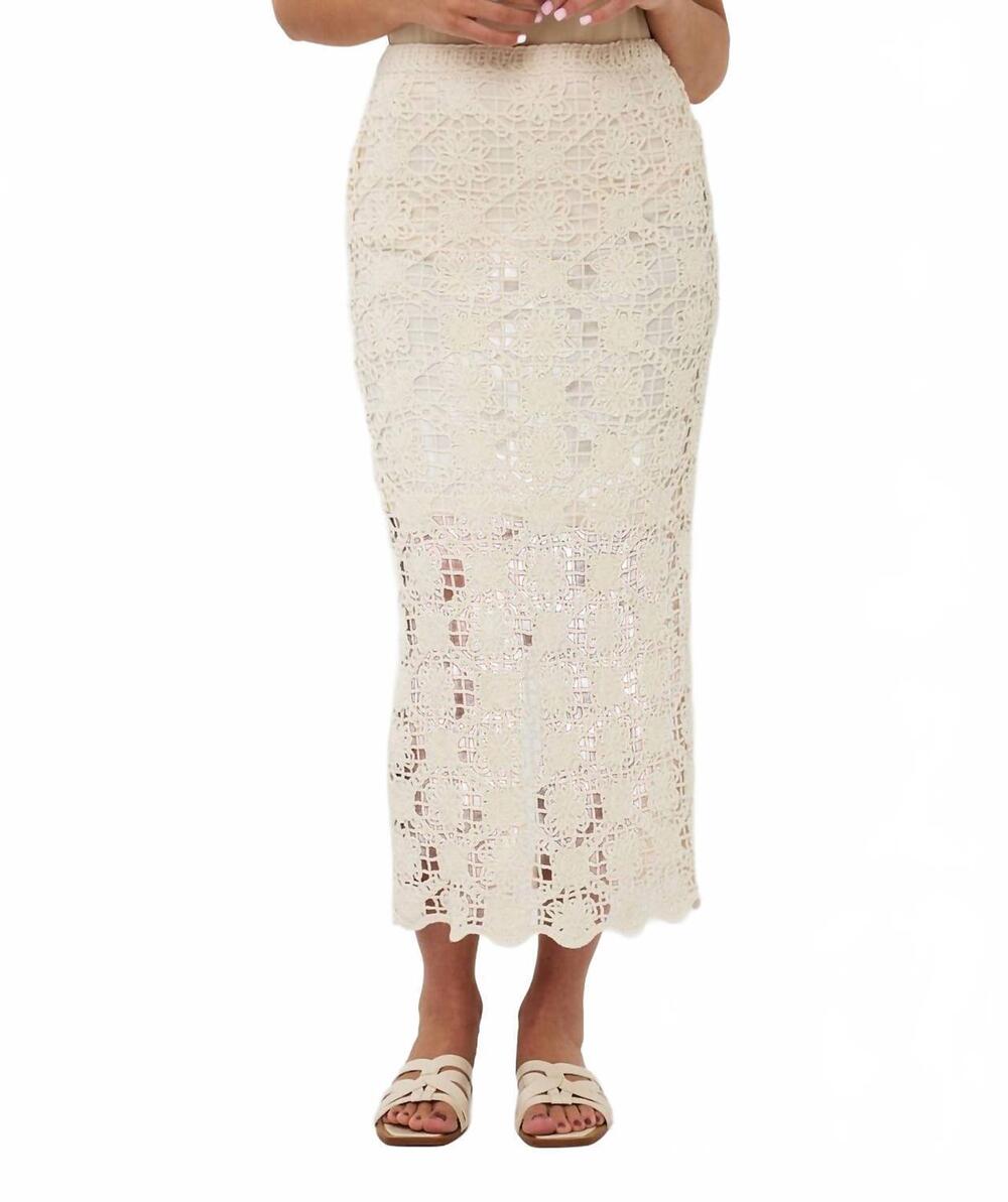 NEW ESQUALO tape yarn skirt in cream